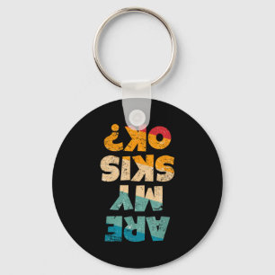 Funny freestyle skier are skis ok_ winter mountain key ring