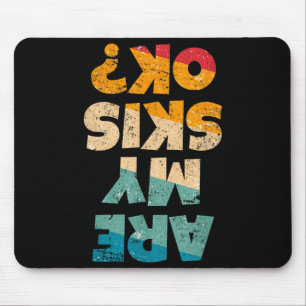 Funny freestyle skier are skis ok_ winter mountain mouse mat