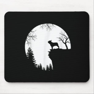 Funny French Bulldog And Moon Halloween Dog Lover Mouse Mat