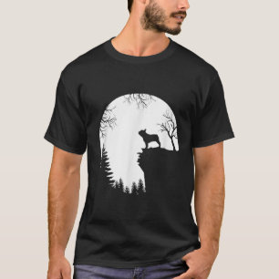 Funny French Bulldog And Moon Halloween Dog Lover  T-Shirt