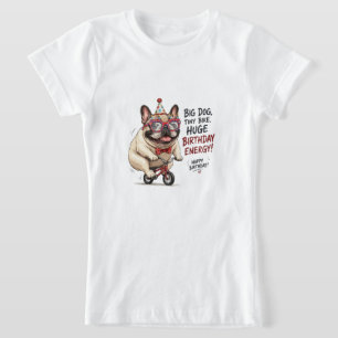 Funny French Bulldog Birthday Bicycle Party T-Shirt