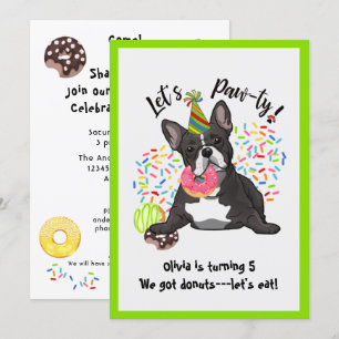 Funny French Bulldog  Birthday Party Invite