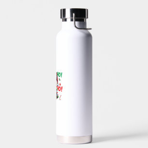 Funny French Bulldog Christmas Santa Hat Lights HO Water Bottle