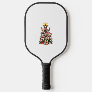 Funny French Bulldog Christmas Tree Santa Hat Snow Pickleball Paddle