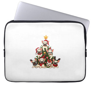 Funny French Bulldog Christmas Tree Snowflakes San Laptop Sleeve