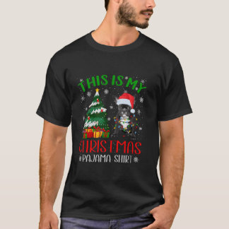 Funny French Bulldog Dog Christmas Lights Xmas Paj T-Shirt