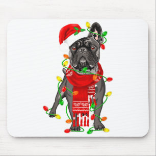Funny French Bulldog Dog Tree Christmas Lights Xma Mouse Mat