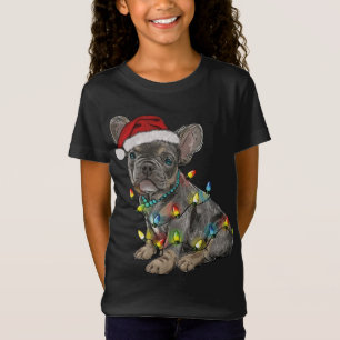 Funny French Bulldog Dog Tree Christmas Lights Xma T-Shirt