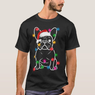 Funny French Bulldog Dog Tree Christmas Lights Xma T-Shirt