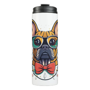 Funny French Bulldog Dog Tree Christmas Lights Xma Thermal Tumbler