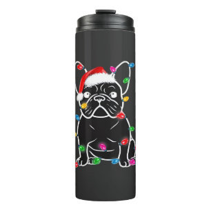 Funny French Bulldog Dog Tree Christmas Lights Xma Thermal Tumbler