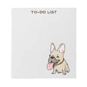 Funny French Bulldog Drawing Frenchie Custom Text Notepad
