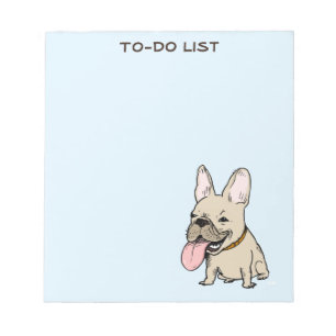 Funny French Bulldog Drawing Frenchie Custom Text Notepad