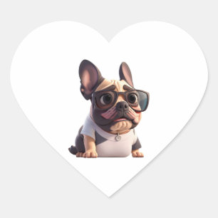 funny French Bulldog! Essential T-Shirt Heart Sticker