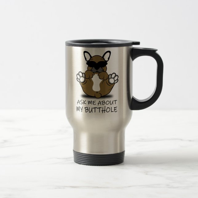 FUNNY FRENCH BULLDOG, French Bulldog Gift Travel Mug (Right)