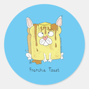 Funny French Bulldog Frenchie Cute Dog Cartoon Classic Round Sticker