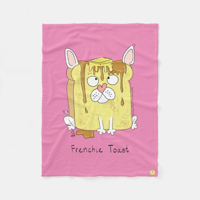 Funny French Bulldog Frenchie Cute Dog Cartoon Fleece Blanket (Front)