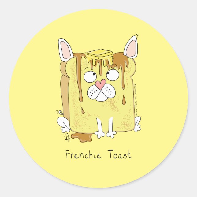 Funny French Bulldog Frenchie Dog Cute Kids Classic Round Sticker (Front)