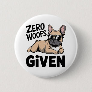 Funny French Bulldog Frenchie Lover Antisocial Dog 6 Cm Round Badge