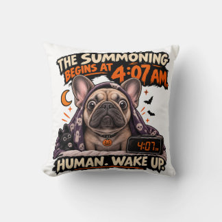 Funny French Bulldog Halloween Spooky Season Decor Cushion