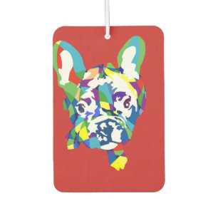 Funny French Bulldog Illustration Car Air Freshener