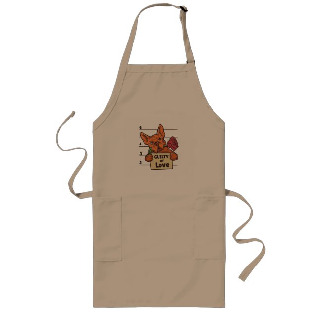 Funny french bulldog lover design long apron (Front)
