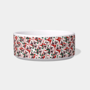 Funny French Bulldog Name Christmas Pattern Bowl