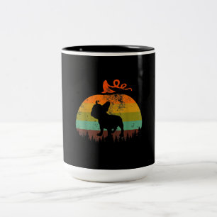 Funny French Bulldog Pumpkin Halloween Gift Two-Tone Coffee Mug