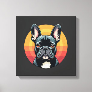 Funny French Bulldog Retro Outfits Clothes Cute Fr Canvas Print