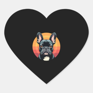 Funny French Bulldog Retro Outfits Clothes Cute Fr Heart Sticker