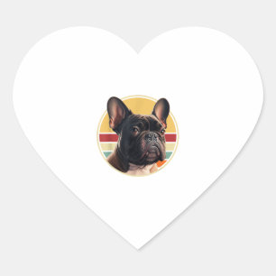Funny French Bulldog Retro Outfits Clothes Cute Fr Heart Sticker
