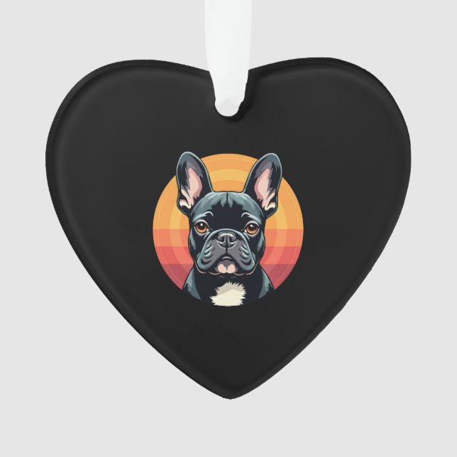 Funny French Bulldog Retro Outfits Clothes Cute Fr Ornament (Front)
