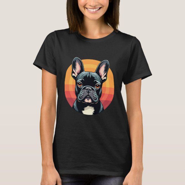 Funny French Bulldog Retro Outfits Clothes Cute Fr T-Shirt (Front)