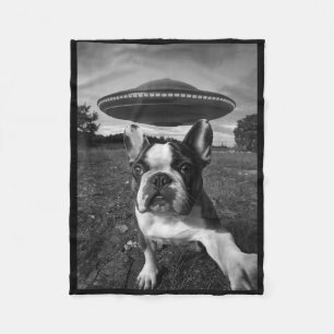 Funny French Bulldog Selfie Fleece Blanket