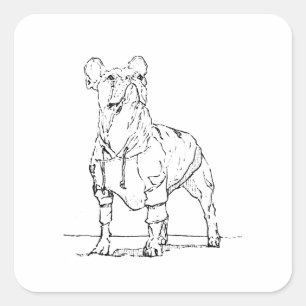 Funny French Bulldog– Thinking Of You Square Sticker