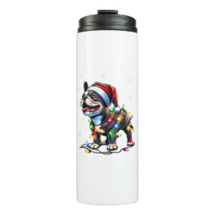Funny French Bulldogs Christmas Santa Hat Lights S Thermal Tumbler