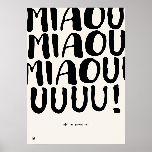 Funny French Cat Quote Art Print  (Front)