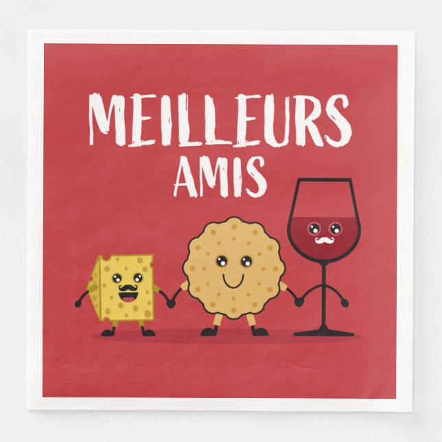 Funny French cheese lovers Napkin (Front)