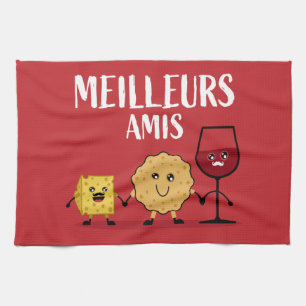 Funny French cheese lovers Tea Towel