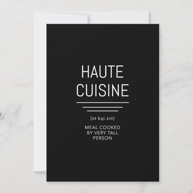 Funny French Chef Haute Cuisine Invitation (Front)