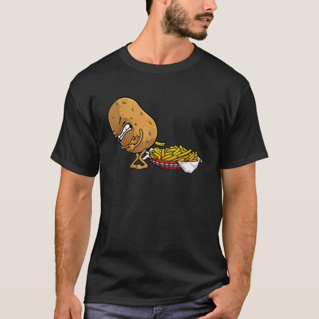 Funny French Fries Designs For Men Women Potato Fo T-Shirt (Front)