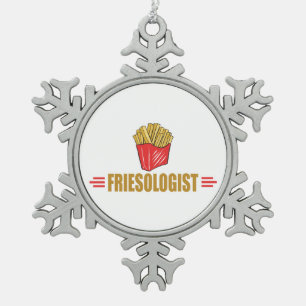 Funny French Fries Lover Snowflake Pewter Christmas Ornament