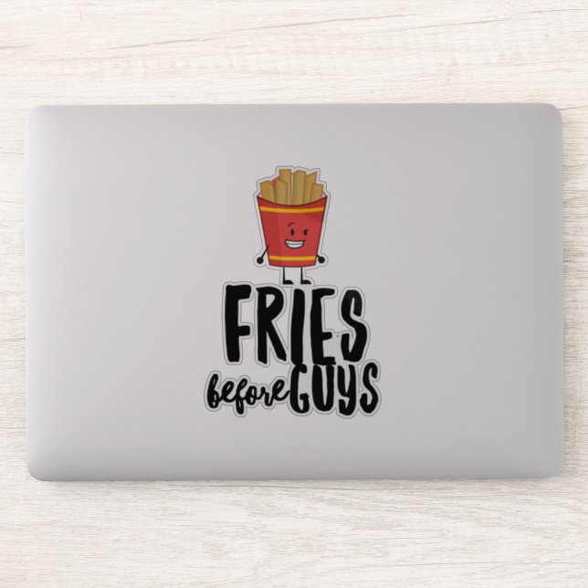 Funny French Fries Quoteable Vinyl Sticker (Computer)