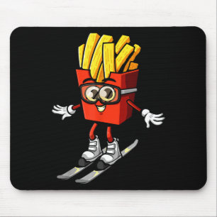 Funny french fry ski potato fries skiing instructo mouse mat