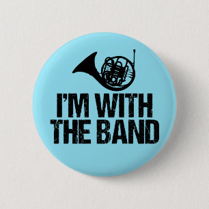 Funny French Horn 6 Cm Round Badge