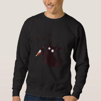 Funny French Language Slogan Crazy Cat With A Knif Sweatshirt