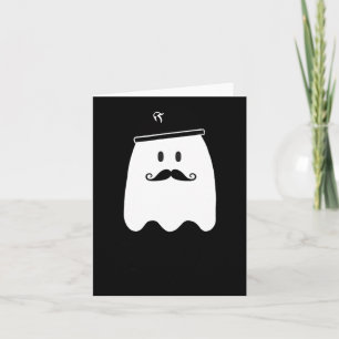Funny French Teacher Halloween Bonjour Ghost Card