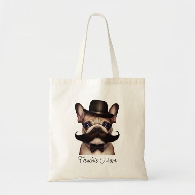 Funny Frenchie Custom Tote Bag (Front)