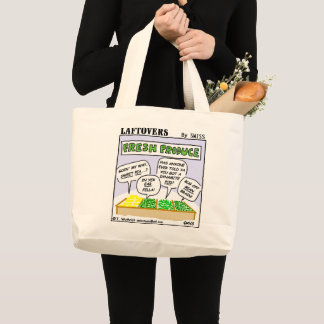 Funny Fresh Produce Laftovers Cartoon Grocery Tote
