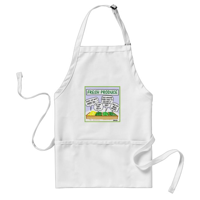Funny Fresh Vegetables Cartoon Vegetarian Vegan Standard Apron (Front)